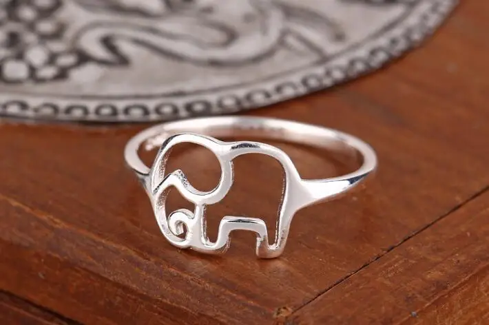 Shuangshuo New Fashion Couple Jewelry Vintage Animal Rings for Women Cute Elephant Lovers Wedding Gift Size 7 | Украшения и