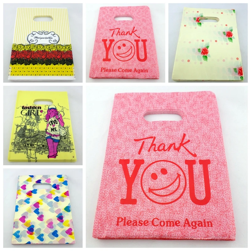 50pcs Plastic Small Pouches Bag Jewelery Wedding Candy Birthday Gift Packing Bags 15x20cm