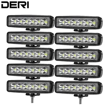 

DERI 6Inch 18W Mini Single Row LED Work Light Bar Flood Spot Light for Boating Hunting Patio Wedding Garden Lighting Car Styling