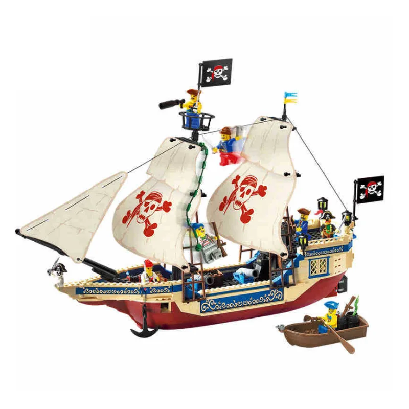 

Enlighten Legoing Pirates of the Caribbean Ship Building Blocks sea rover DIY Fingure Bricks educational Toys Gifts 311