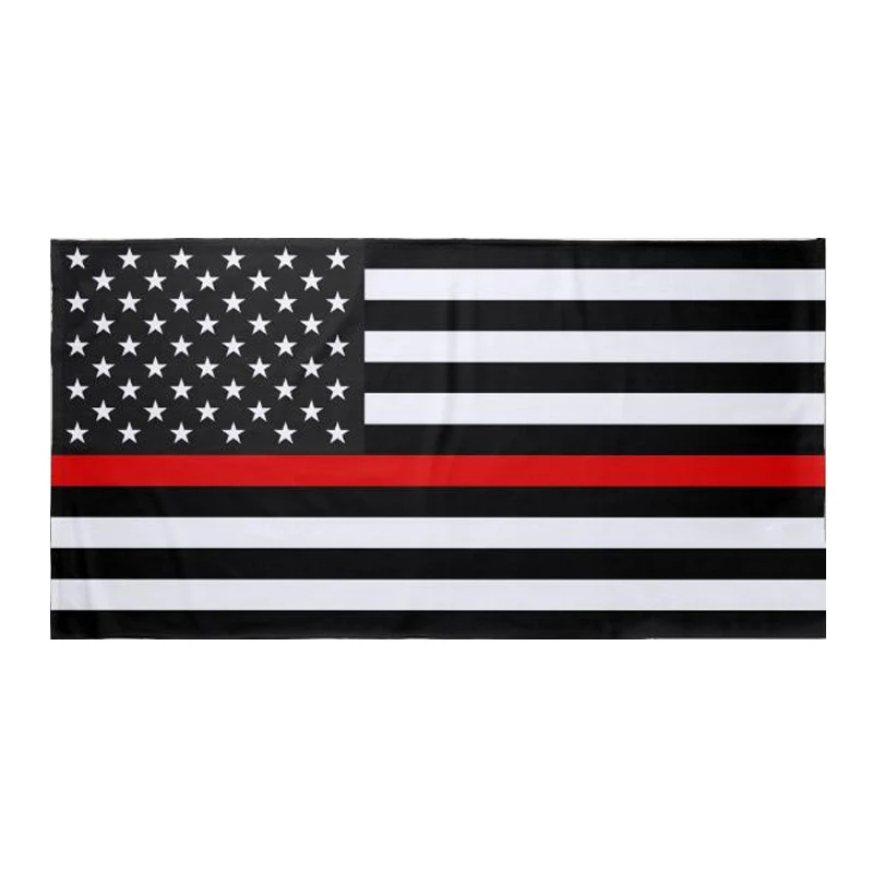 

Cool Black Red Line American Flag Beach Towel Novelty Red Line US Flag Bath Towels for Adult USA Firefighters Birthday Gifts 140