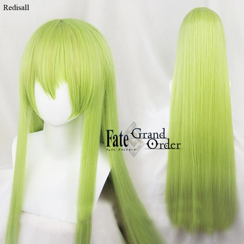 

FGO Fate/Grand Order Enkidu Green Wig Cosplay Long Straight Synthetic Hair Halloween Cosplay 100cm