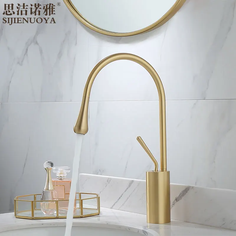 

Scenoria Nordic Rushkin Copper Light Luxury Cold and Hot Platform Top Pot Increases Faucet Gold of Rotary Washing Pot