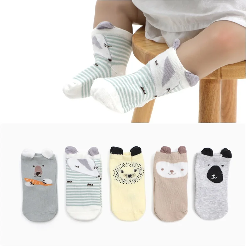 5 Pair Baby Girl Boy Kids Warm Cute Cartoon Printed Soft Cotton Leg
