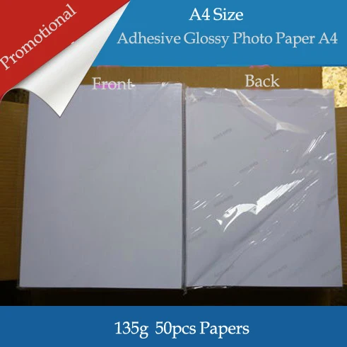 Hot Sale 50sheets/Package A4 Adhesive Glossy paper photo wholesale ...