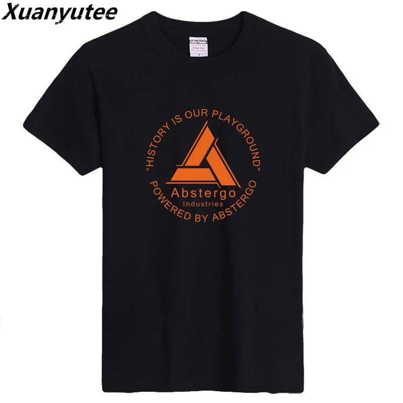 Xuanyutee Новое поступление футболка мужская с принтом Abstergo Industries летняя круглым