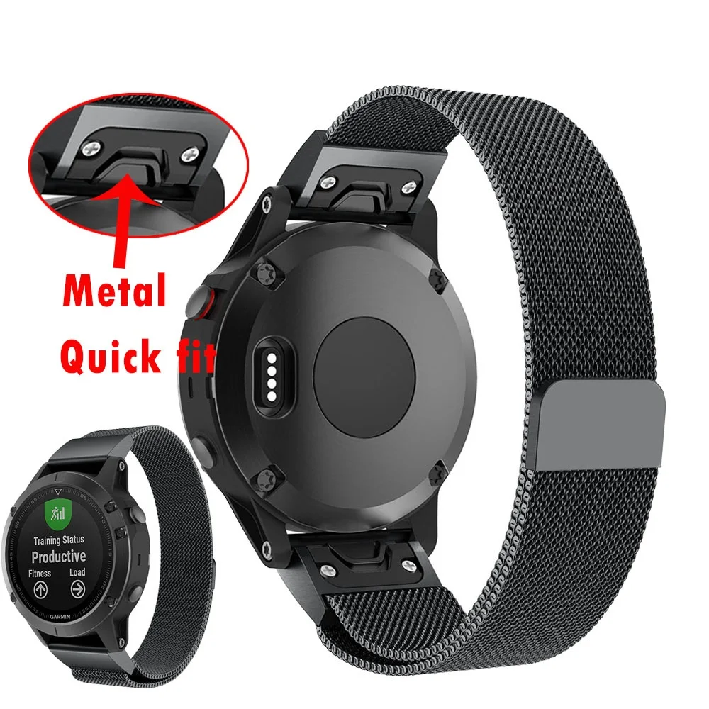 

22mm Quick Release Easy Fit Milanese Watch Wrist band Strap for Garmin Fenix 5 plus forerunner935 945 quaitx5 Watch