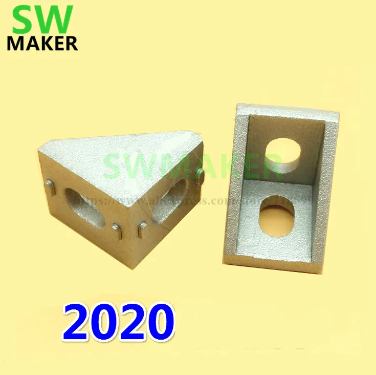 

10pcs 2020 metal Aluminum Corner Bracket Corner Joints 17*20 for 3D printer Aluminum Profile Extrusion 2020