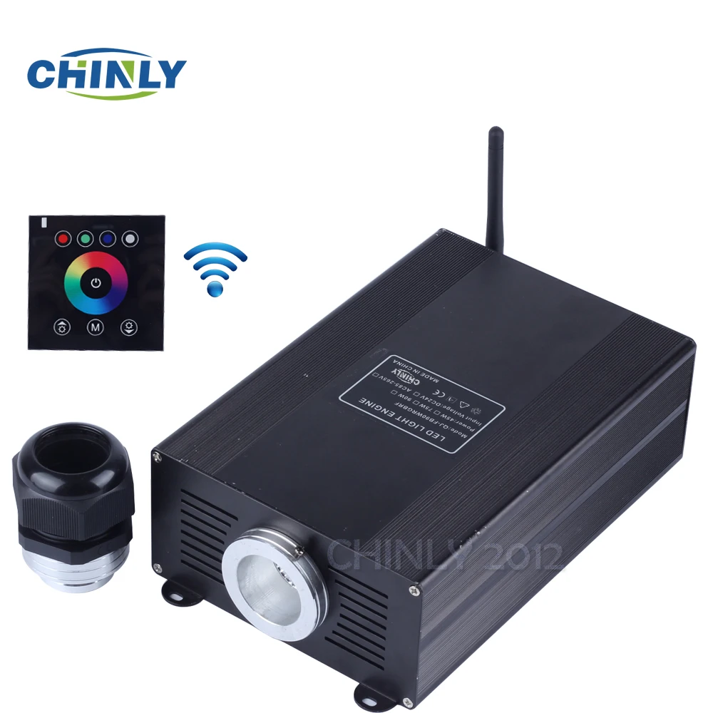 

Optic Fiber LED Light Engine 45W RGBW with Power Plug and Wireless Wall Touch Controller 2.4G for Home Decoration Night Lights