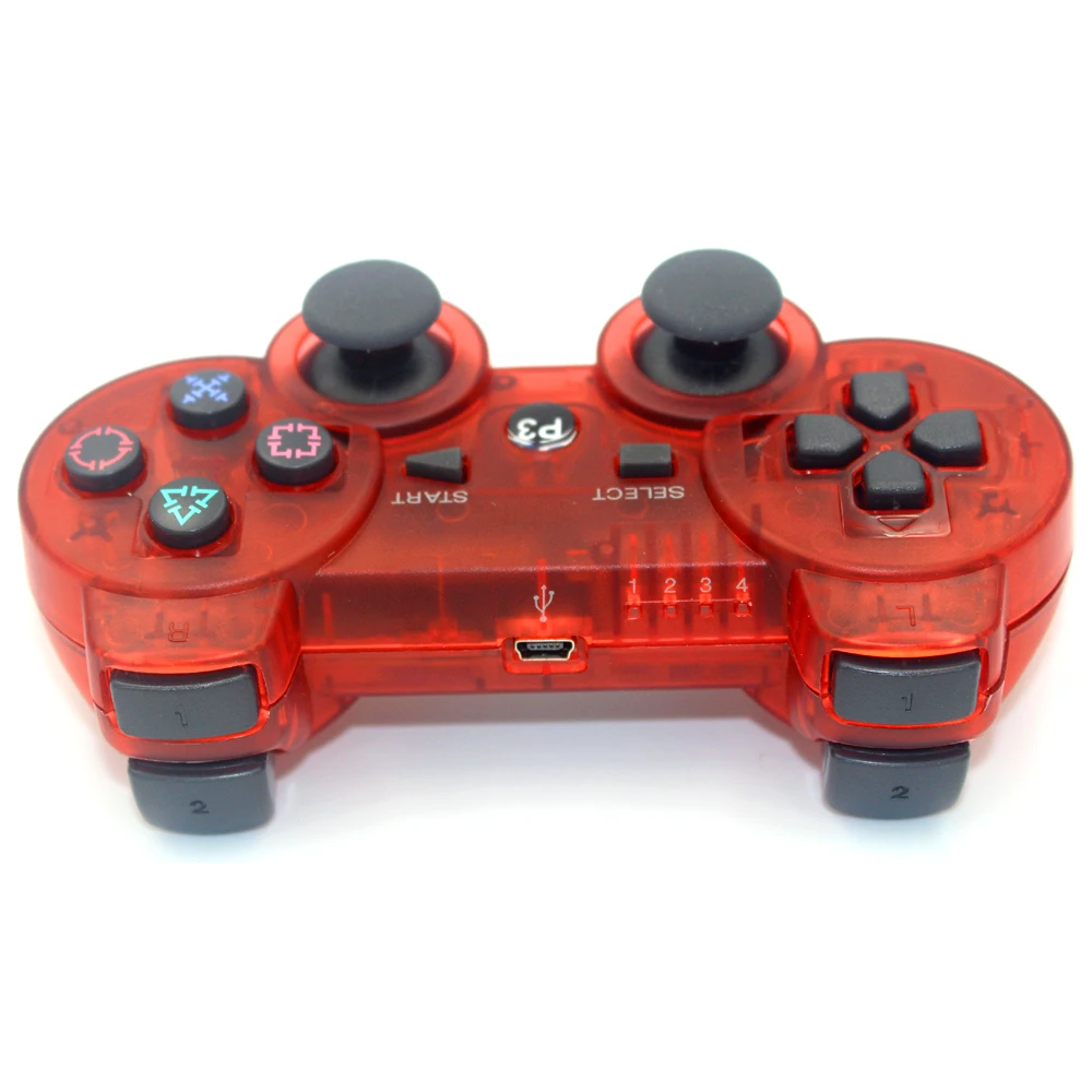 Беспроводной прозрачный цветной Bluetooth Контроллер JIELI для Sony PlayStation Dualshock 3 PS3