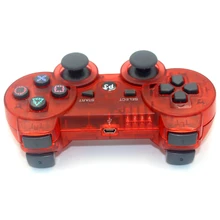 JIELI Wireless Bluetooth Transparent Color Controller For Sony PlayStation Dualshock 3 PS3 Controller Vibration Gamepad