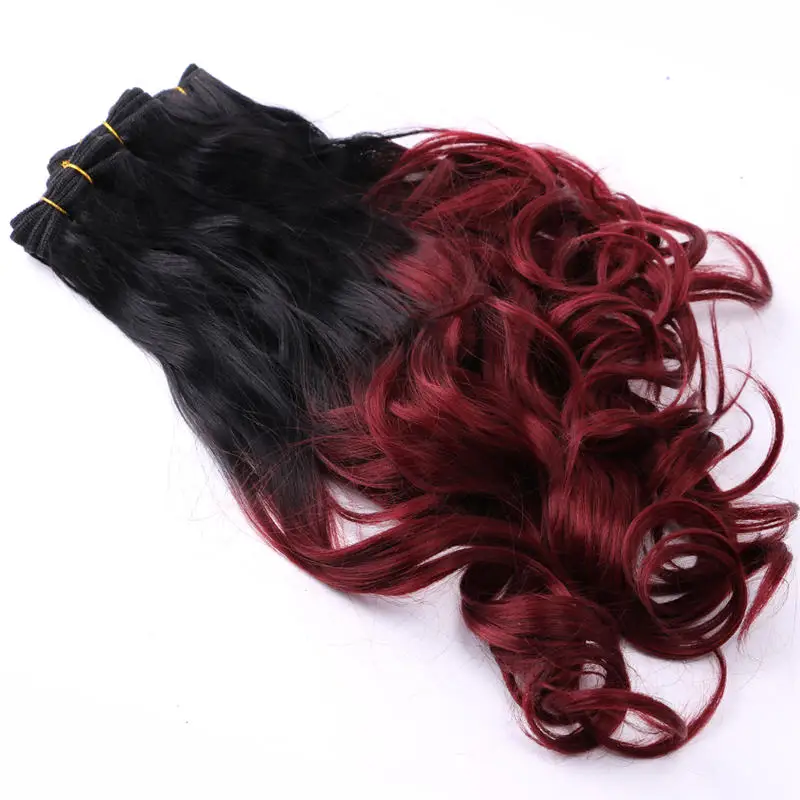 REYNA шиньон для волос двухтонный Омбре волнистые синтетические волосы удлинение переплет термостойкий пучок волос - Цвет: T1B-118