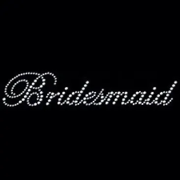 FS 2pc lot font b Bridesmaid b font motif iron on Rhinestone transfer designs iron on