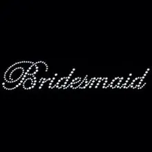 FS(2pc/lot) Bridesmaid motif iron on Rhinestone transfer designs iron on transfer hot fix rhinestone motif rhinestones fix