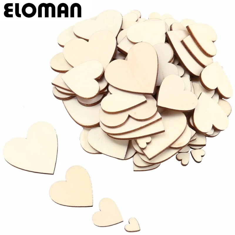 ELOMAN 10 100 мм деревянные сердечки из чистого дерева ручной работы вечерние