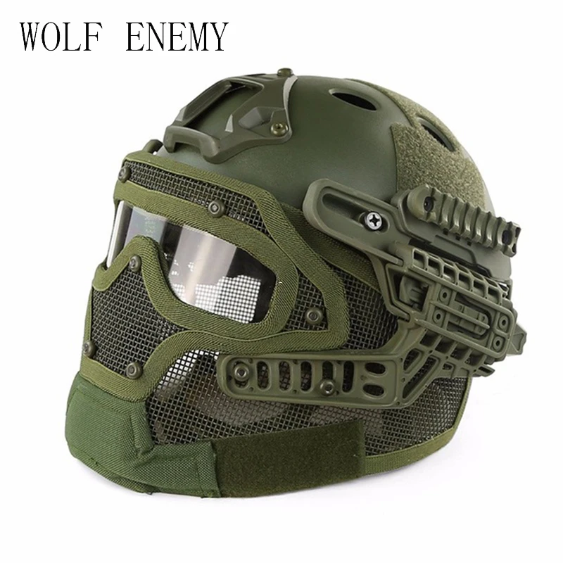Airsoft Tactische Snelle Helm Militaire Half Masker Met 3D