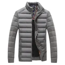 Для Мужчин's Новинка зимы тонкая Повседневное теплые пальто 90% белый пуховик на утином пуху куртки-парки однотонные Цвет ультра легкий высокое качество Для мужчин куртки пальто