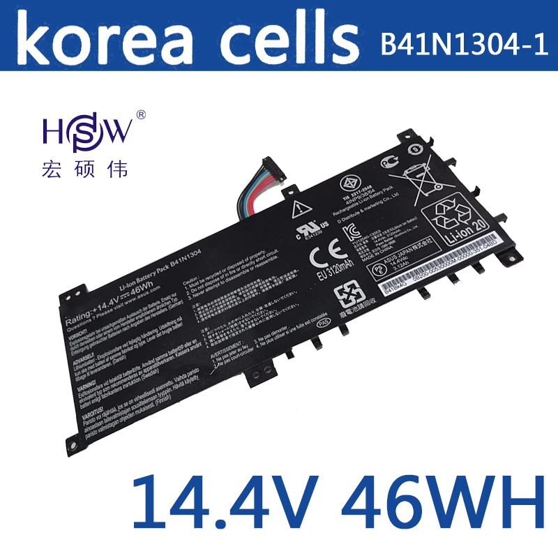 HSW Новый аккумулятор для ноутбука B41N1304 ASUS VivoBook V451L V451LA Аккумулятор 14 4 V 46W|new laptop