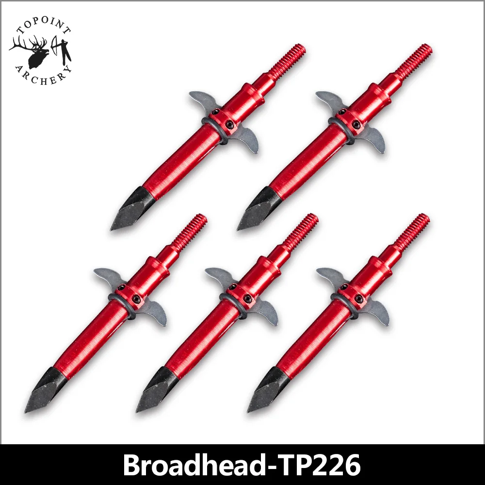 

Topoint Archery,5PCS Broadheads,Stainless Steel Hunting Arrowheads Points Broadhead 100 Grain Archery Compound Bow Arrow