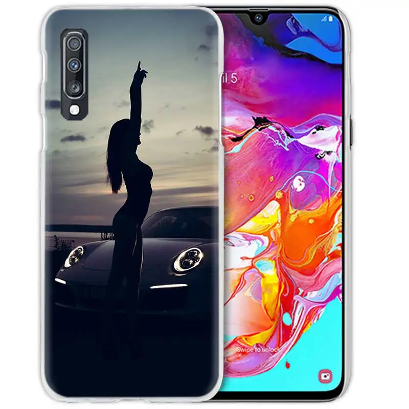 Спортивный супер автомобильный чехол для samsung Galaxy A50 A70 A20e A40 A30 A20 A10 A8 A6 Plus A9 A7 жесткий прозрачный чехол для телефона из поликарбоната