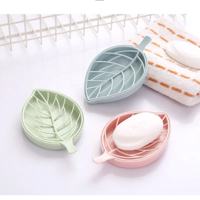 ورقة شكل الصابون مربع طبقة مزدوجة استنزاف أطباق للصابون حامل المحمولة السفر الصابون تخزين حاوية علب دش لوازم الحمام