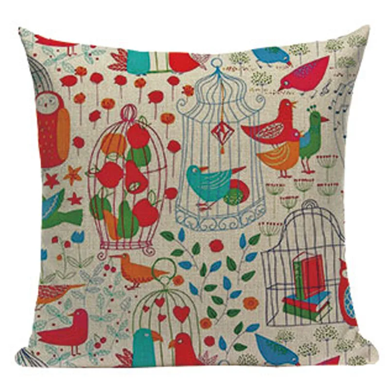 Винтажные Декоративные Чехлы для подушек в марокканском стиле, чехлы для подушек с изображением дерева, птиц, цветов, наволочки для дивана, подушки для дома - Цвет: 15960 1