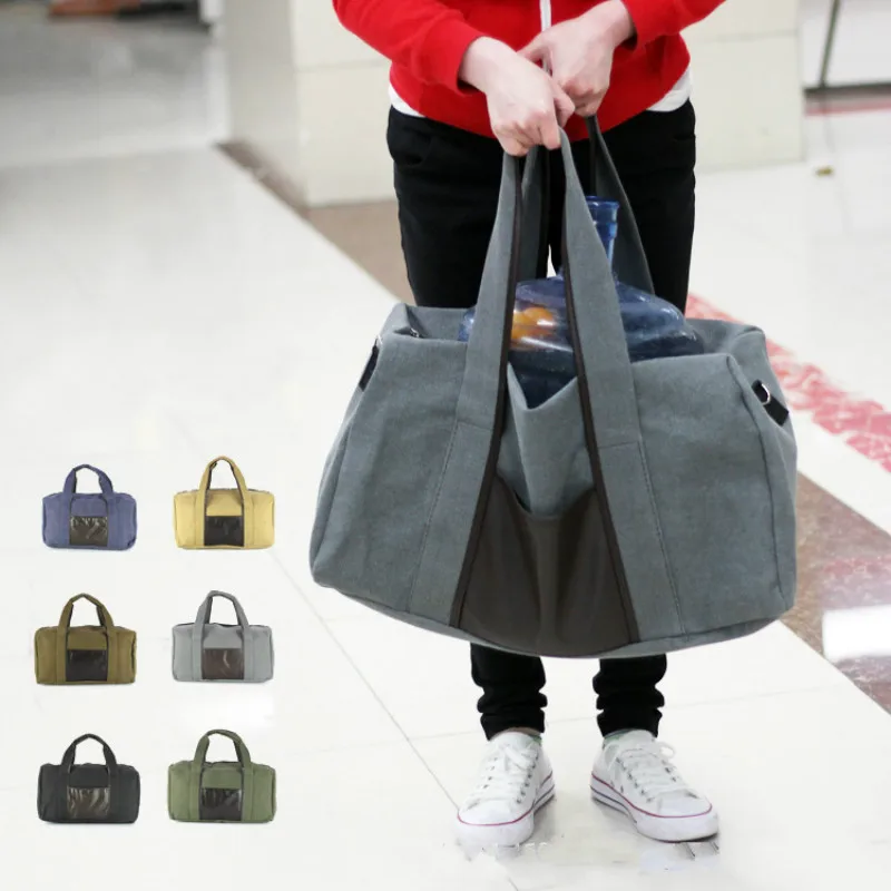 

Big Travel Bag Large Capacity Men Suitcase Luggage Duffle Bags Canvas Weekend Multifunctional Trip Waterproof Shoulder Purse