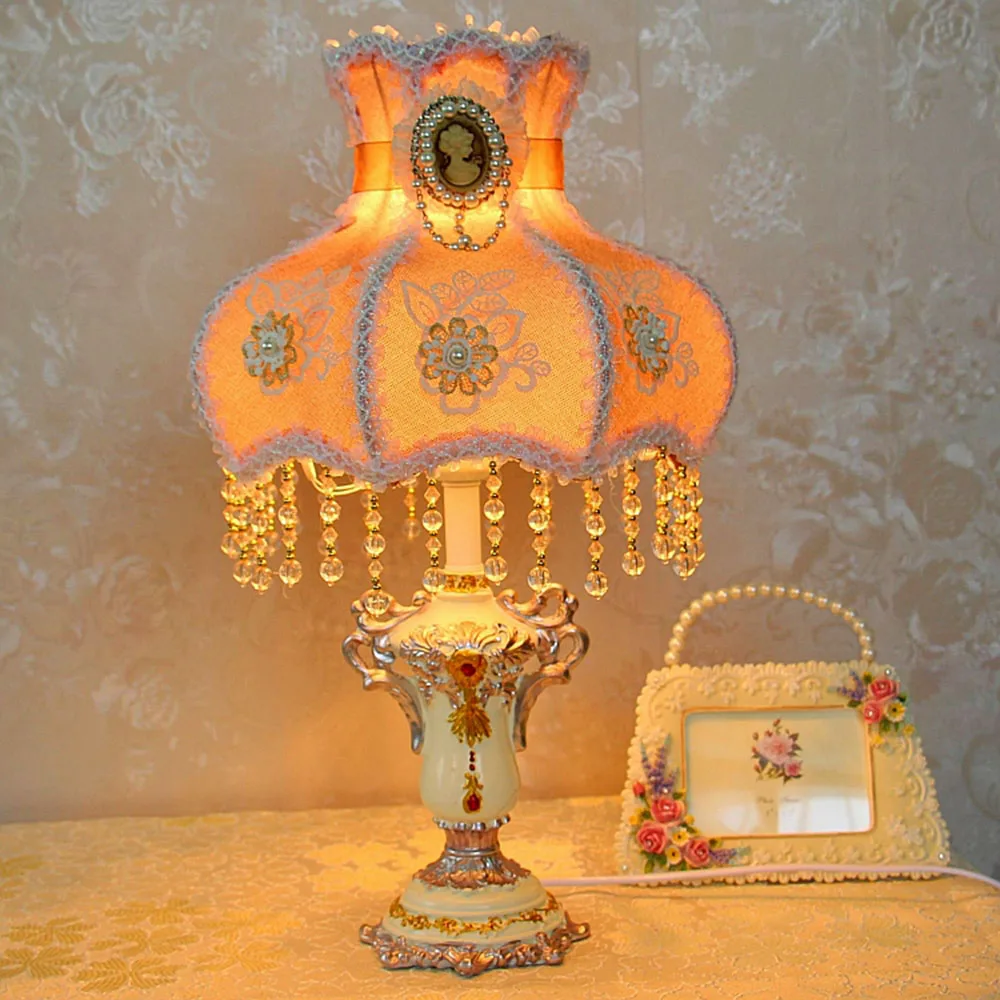 

Pink Table Light 110-220v Touch Switch Cloth Table Lamp LED Cute Romantic Metal Reading Desk Lamp Led Luminarias Mesa