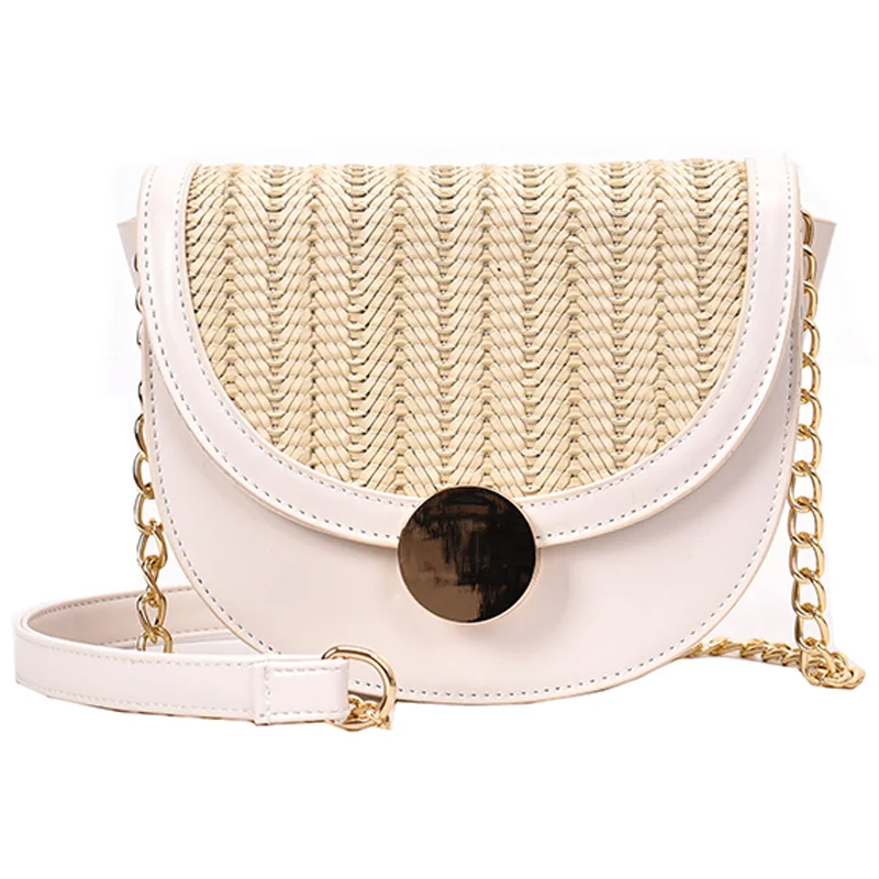 

Summer Woven Semi-Circle Saddle Bag New Texture Wild Fashion Crossbody Shoulder Bag