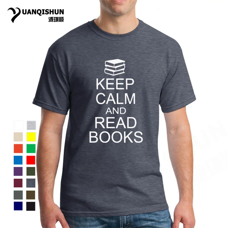 Мужская футболка с забавным принтом Keep Calm and Read модная дизайнерская коротким