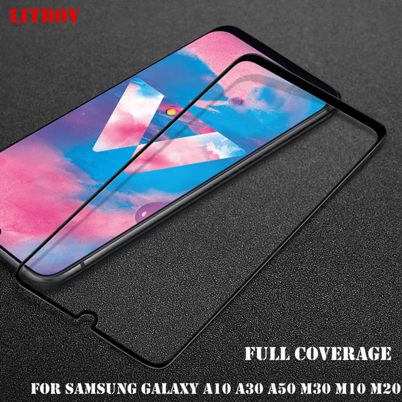 

LITBOY Full Cover Tempered Glass For Samsung Galaxy A10 A30 A50 M30 M10 M20 Screen Protector For Samsung A70 A9 Protective Glass