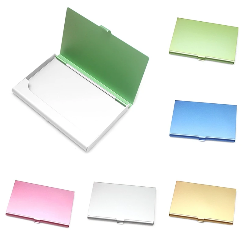 1 PCS High Quality Solid Color Alloy Card Holder Slim Package Business Case Box Card Business ID Credit Card Holders