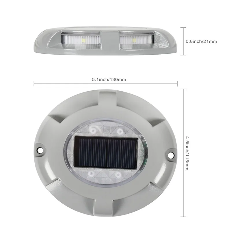 4 светодиода на солнечных батареях дорожный светильник-гвоздик ing алюминиевый круглый IP65 Водонепроницаемый Открытый Дорожный подъездный док-станция путь Солнечный наземный светильник лампа