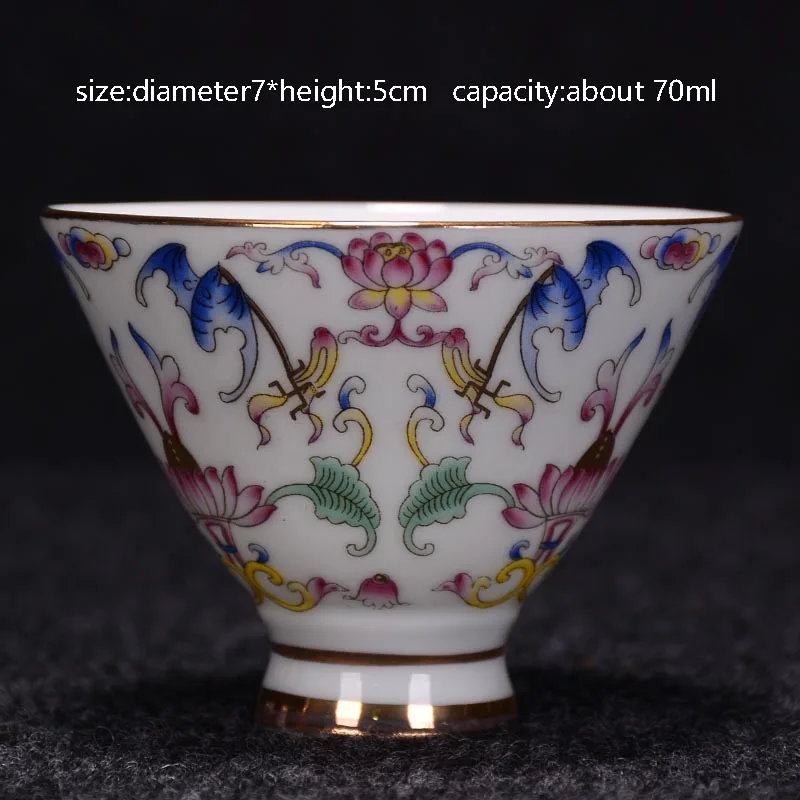 Jingdezhen ручная роспись эмаль цветные чайные чашки домашние маленькие саке чаши