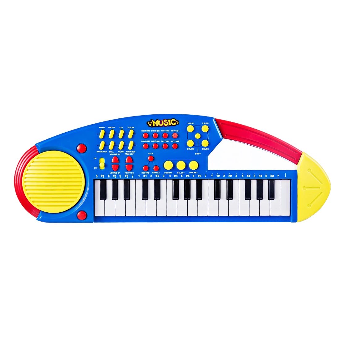 

Surwish New 32 Key Electronic Keyboard Piano Musical Instruments Toy for Children - Yellow + Blue