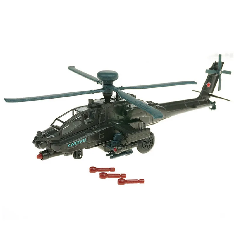 Изысканный 1: 64 AH-64D военное вооружение авиационный сплав модель, моделирование звуковая и световая раздвижные истребитель Подарочная