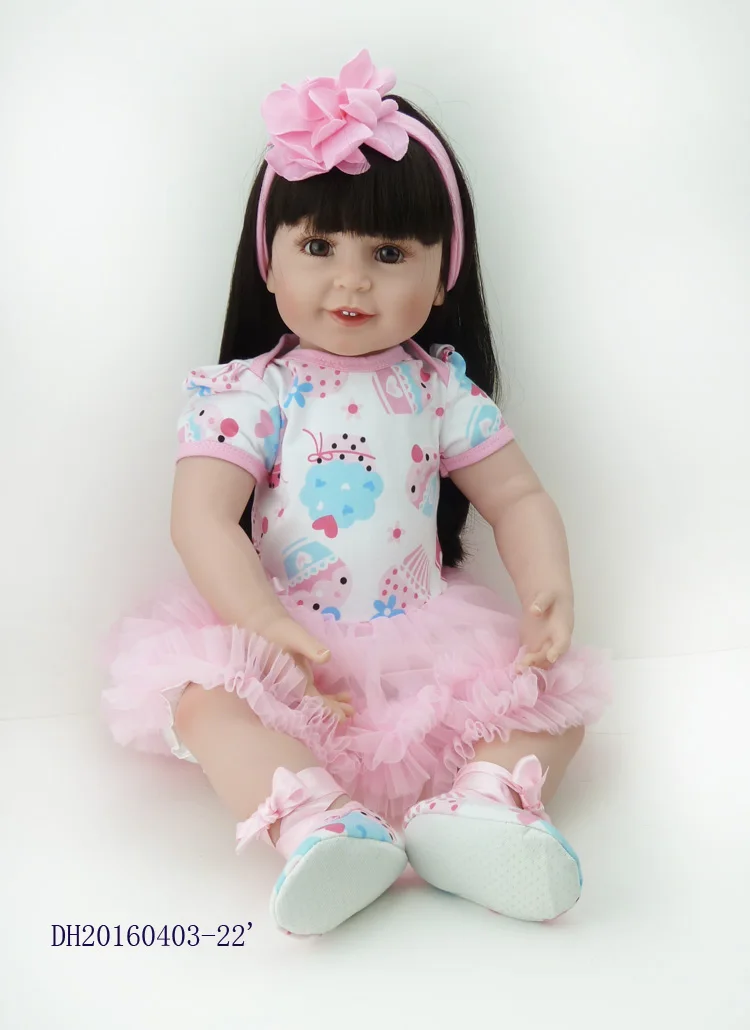 22Inch New Born Baby Dolls Bebe Reborn Menina Children Best Gift Silicone Reborn Baby Dolls for Kids Handmade Princess Bonecas