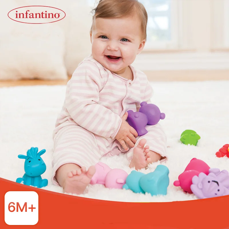 Infantino Baby 12 Piece Tub O' Toys Bath Toys For Kids BPA Free