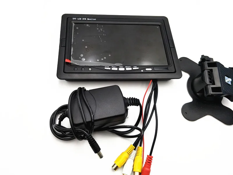 2 Channel 7inch TFT LCD DVR monitor record in SD card support 32GB SD card
