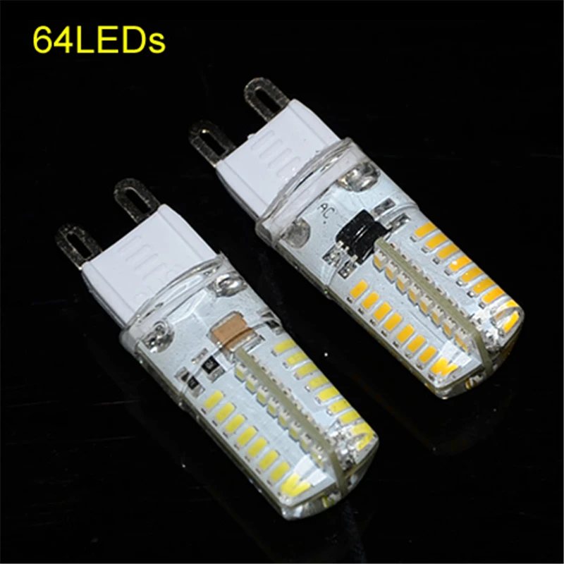 Мини G9 Светодиодная лампа SMD 3014 силиконовая лампада AC 220 В 6 Вт 9 хрустальные люстры