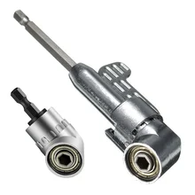 Угловой держатель отвертки для сверления под прямым углом, сверло с регулируемым углом поворота на 105 градусов, быстросменный удлинитель с шестигранным хвостовиком