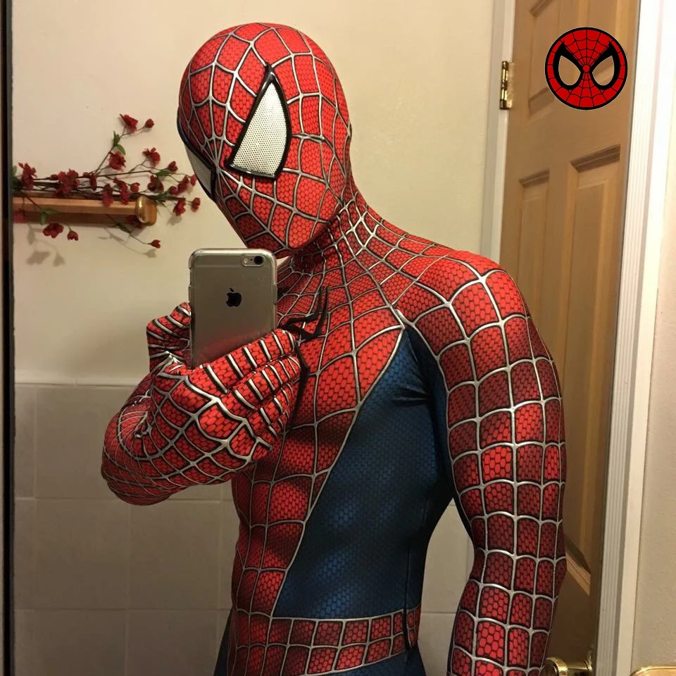 Super Cool 3D Classic Spiderman Costume Cosplay Suit For Men With ...