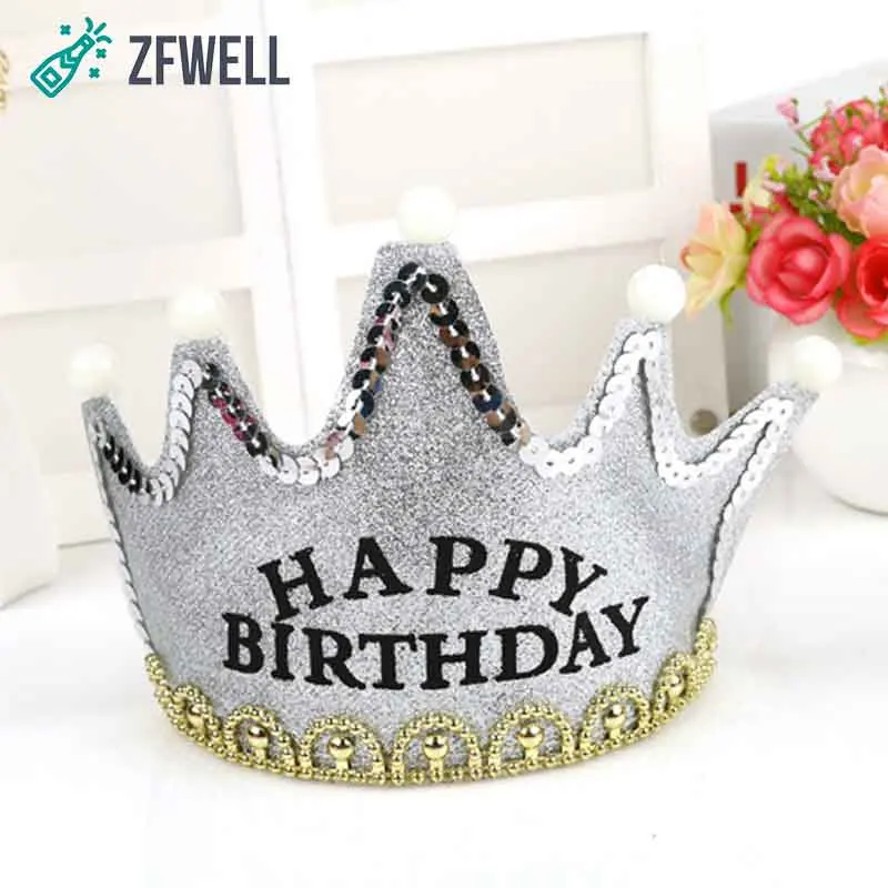 Блестящая светящаяся Корона ZFWELL для дня рождения детская шапка корона вечеринки