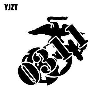 

YJZT 15.1CM*15CM Personality Vinyl Decal US Marine Corps Car Sticker Black/Silver C3-0121