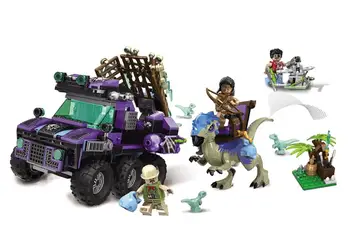 

Classic Jurassic World Park City Building Blocks Catch Dinosaurs Transport Truck DIY Bricks Toys For Children