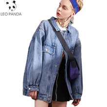 Весной студент джинсовая куртка Большие размеры Костюмы жира мм с капюшоном ковбой пальто женские Повседневное свободные осень Для женщин верхняя одежда C 276