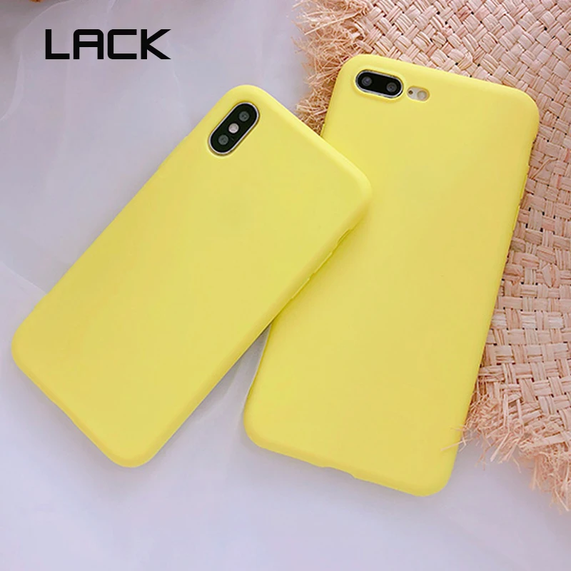 LACK Yellow Solid Soft Phone Case For iphone 7 Cute High Quality