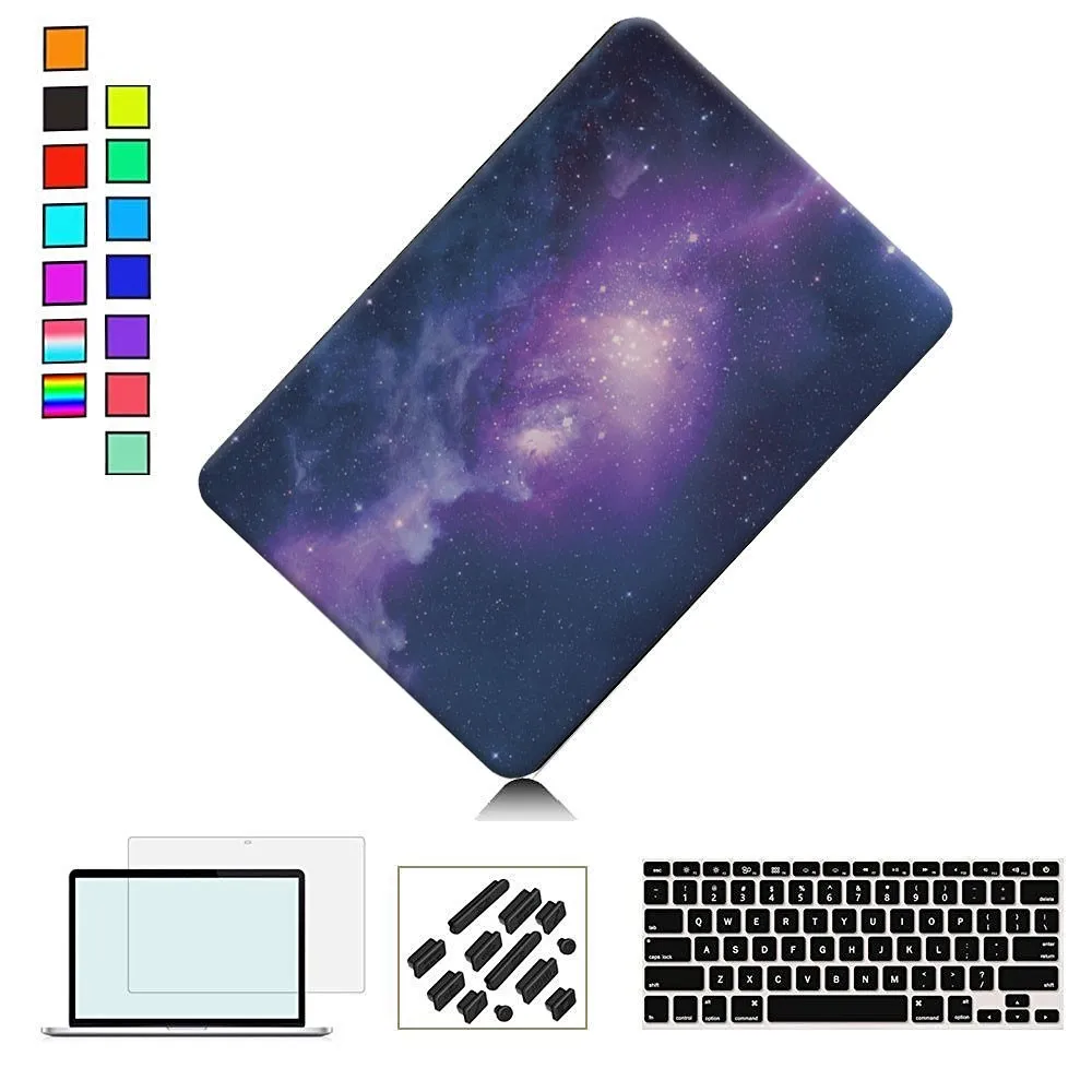 RyGou для MacBook Air 13 случай, Galaxy печати Пластик кнопки на случаи подходит Mac Book Air 11 13 A1932 A1370 A1465 A1369 A1466 крышка