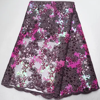 

African french lace fabric african lace fabric 2019 organza lace fabric with sequins nigerian lace fabrics for dress PS-Q105