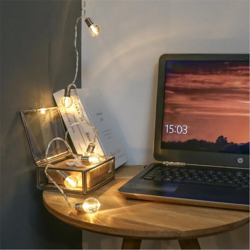 3.0M 20 Led Wedding String Fairy Light Christmas LED Globe Festoon Bulb Led Fairy String Light Outdoor Party Garden Garland Lamp